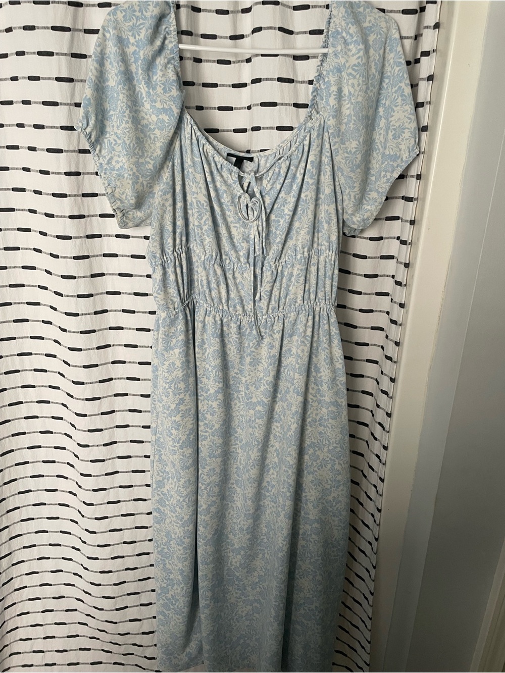 Light Blue Floral Maxi Dress - Women's